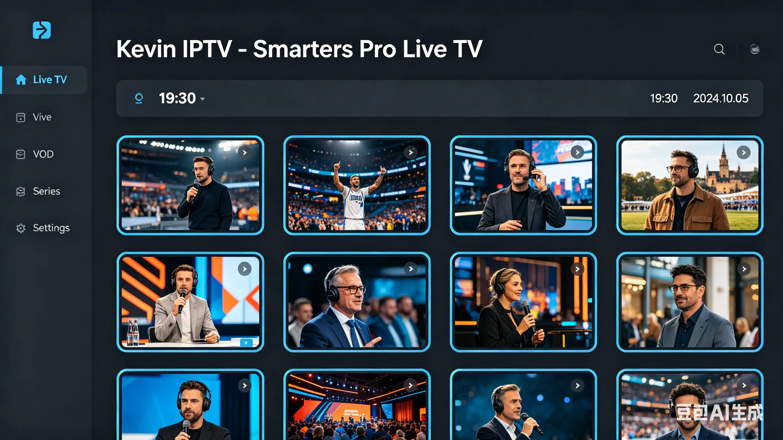 IPTV Smarters Pro Live TV channel dashboard on Amazon Firestick